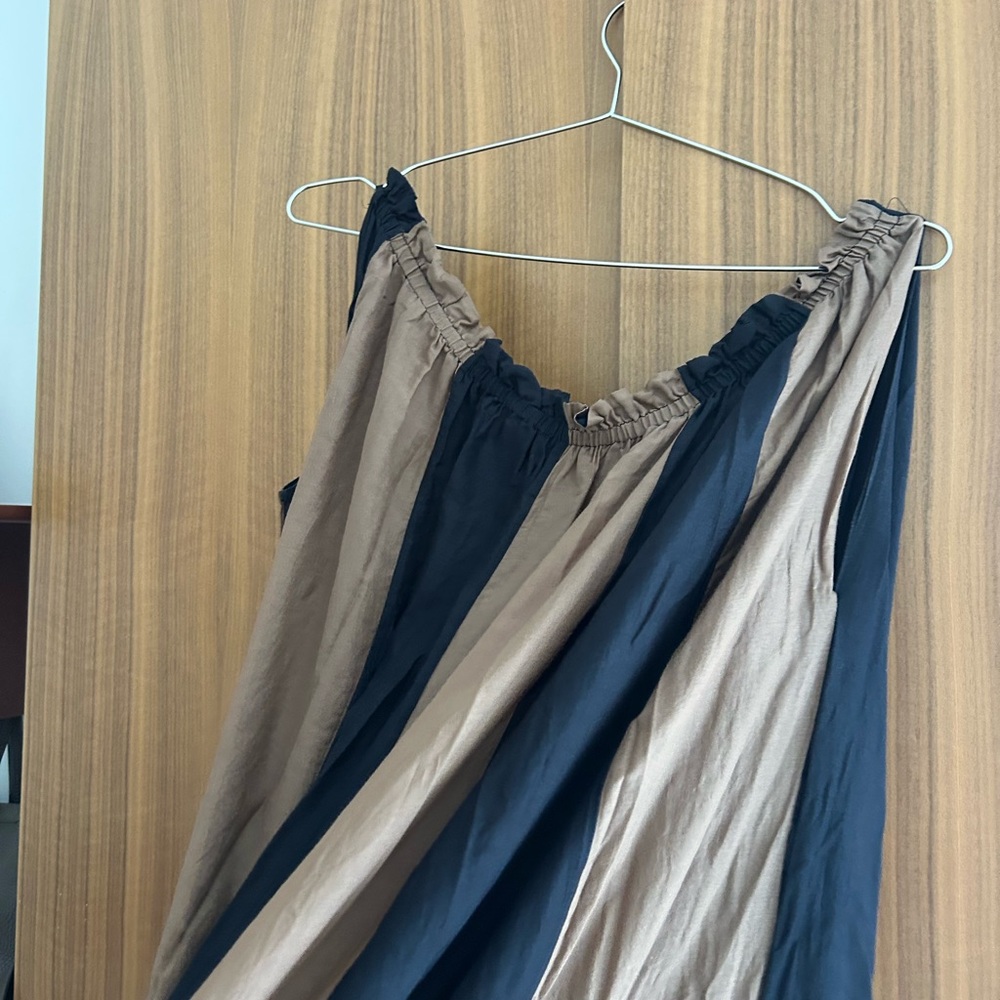 Lila Eugenie cotton/silk striped maxi dress